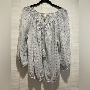 Max Studio Boho Style 3/4 sleeve top Size L